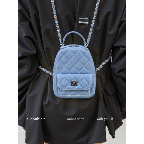 DOUBLE.R小瑞靓包小众菱格单肩包