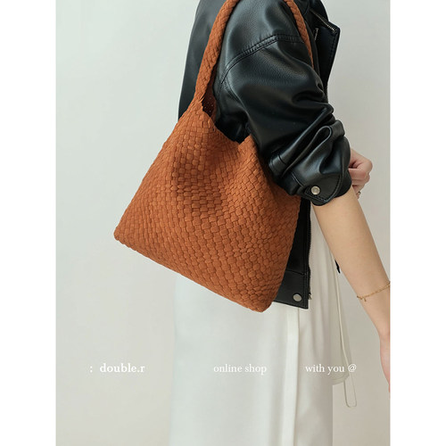 DOUBLE.R小瑞靓包编织托特腋下包