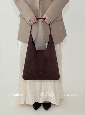 小瑞靓包 浪漫人儿 软皮绒面托特包包女包2025新款通勤单肩腋下包