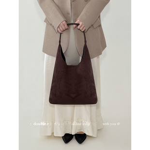 通勤单肩腋下包 软皮绒面托特包包女包2025新款 小瑞靓包 浪漫人儿