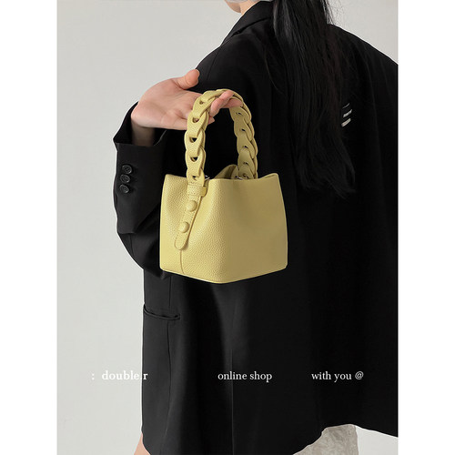 DOUBLE.R小瑞靓包软皮手工水桶包