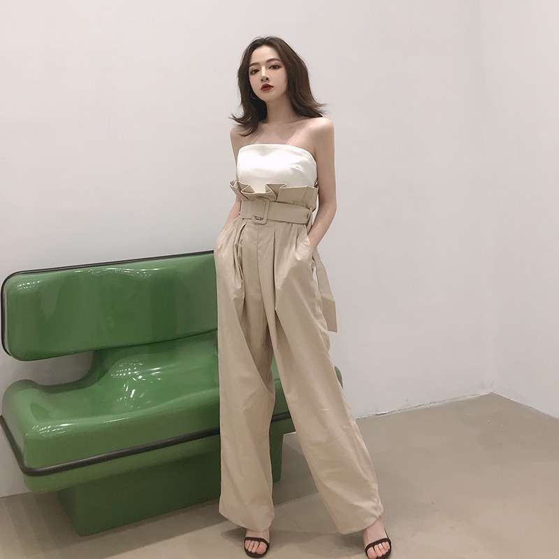 欧美小众设计夏19新款裹胸款高腰花苞头拼接棉麻阔腿连衣裤女|ruв категории Женская одежда, костюм/национальная одежда/театр костюм, костюм/китайский стиль одежды, брюки - от Buy2taobao.com для оказания профессиональной услуги покупки агента Taobao