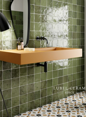 Equipe西班牙进口瓷砖复古绿色浴室墙砖摩洛哥风厨房卫生间北欧