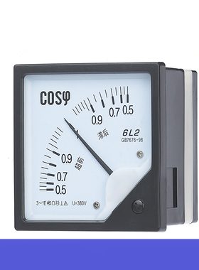 6L2-COSφ交流三相功率因数表 指针机械相位表头380V超前滞后