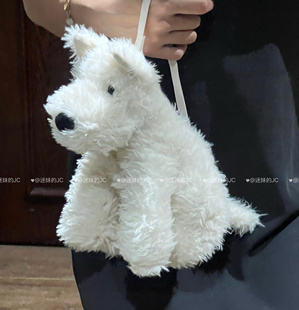 正品现货Jellycat西高地狗包斜挎包潦草小狗公仔斜挎包旧版细肩带