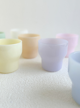 HoneyMee可爱奶玉玻璃杯粉色情侣咖啡杯家用好看水杯彩色小酒杯子