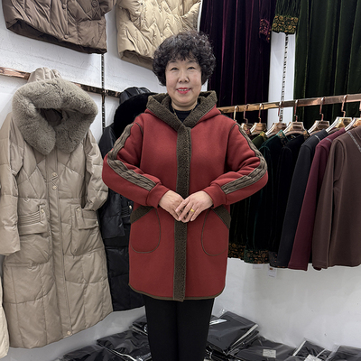 冬季加绒双面穿毛呢外套女中长款