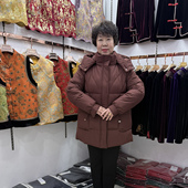 加厚保暖棉衣外套休闲连帽200斤奶奶上衣 新款 棉服 中老年冬季