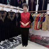 推荐 款 妈妈春装 新中式 葫芦提花红色马夹外套盘扣坎肩外搭套装