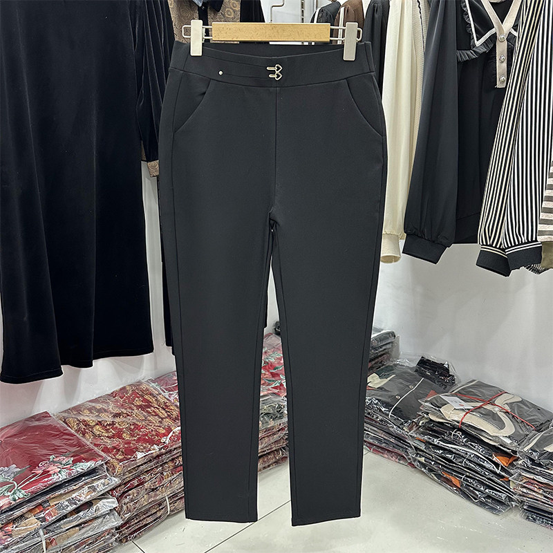 中年妈妈春款舒适修身小脚裤女40-50岁黑色收口直筒裤显瘦烟管裤,女装/女士精品,中老年女装,淘宝优惠券,粉丝福利购,淘宝优惠卷