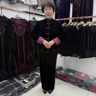 【双面穿】中老年妈妈冬季丝绒国风保暖棉服外套短款厚实拼色棉袄