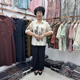 四十五岁女人夏装 T恤妈妈两件套洋气 翻领真丝花色衬衣女高端短袖
