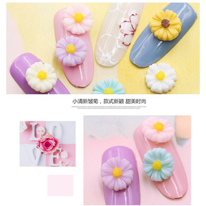 日系小清新美甲3D立体糖果色小雏菊配饰 仿真树脂雏菊DIY美甲饰品