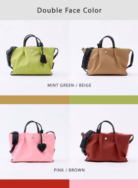 小号包双拼色单肩斜挎手提包饺子包女包 乐天包 离家出走包