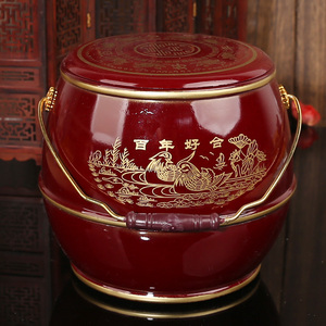 子孙桶结婚单个迷你新娘陪嫁婚庆用品马桶子孙桶小号婚房布置摆件