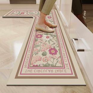 L形厨房专用地垫矽藻泥整块吸水吸油防滑可擦免洗防油耐脏地毯l型