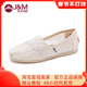 蕾丝平底休闲透气帆布鞋 百搭懒人鞋 一脚蹬636W 夏季 jm快乐玛丽女鞋