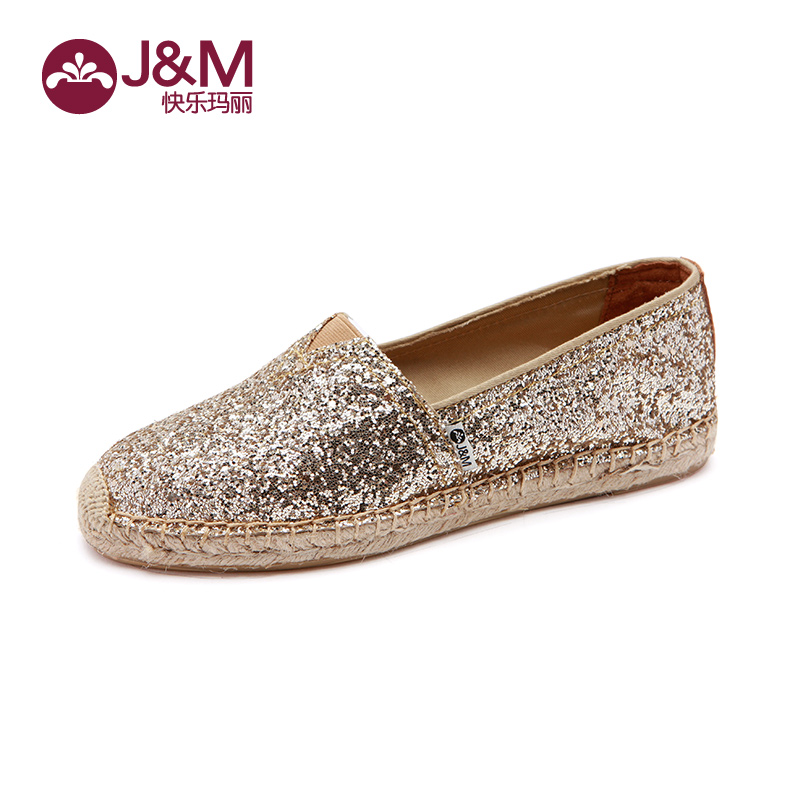 jm快樂瑪麗女鞋2016春夏新品 套腳淺口帆布鞋麻底休閑女鞋01137W