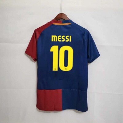 08 09Messi Barcelona Jersey Vintage Soccer Jersey Ronaldinho