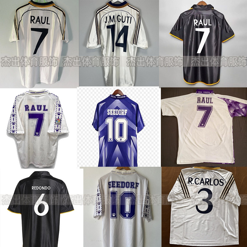 RAUL Jersey Real Madrid Retro R.CARLOS SEEDORF FIGO GUTI图片