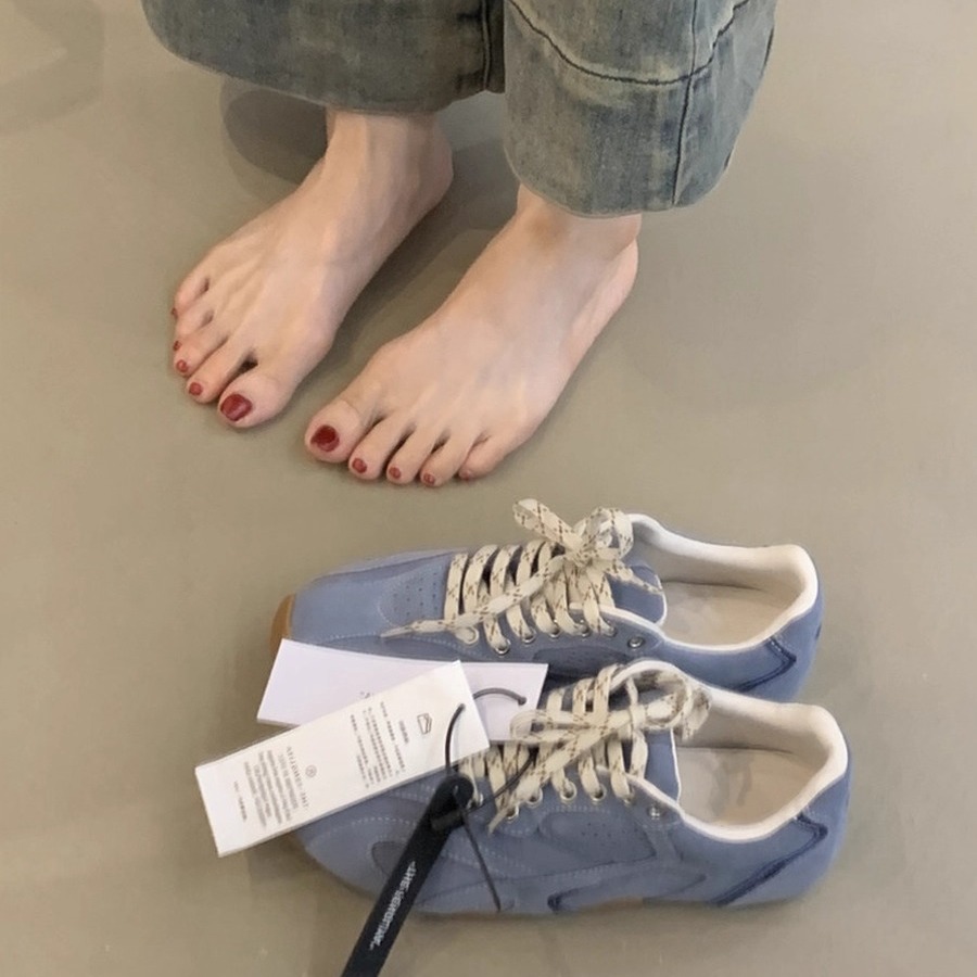 运动鞋复古系带小众低帮德训鞋女