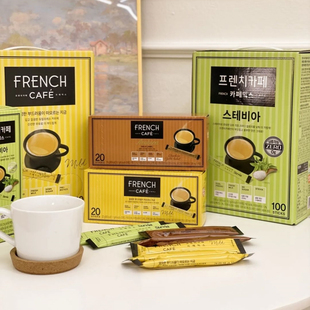 韩国原装 速溶咖啡三合一咖啡粉 进口南阳富然池FRENCH金牌法式