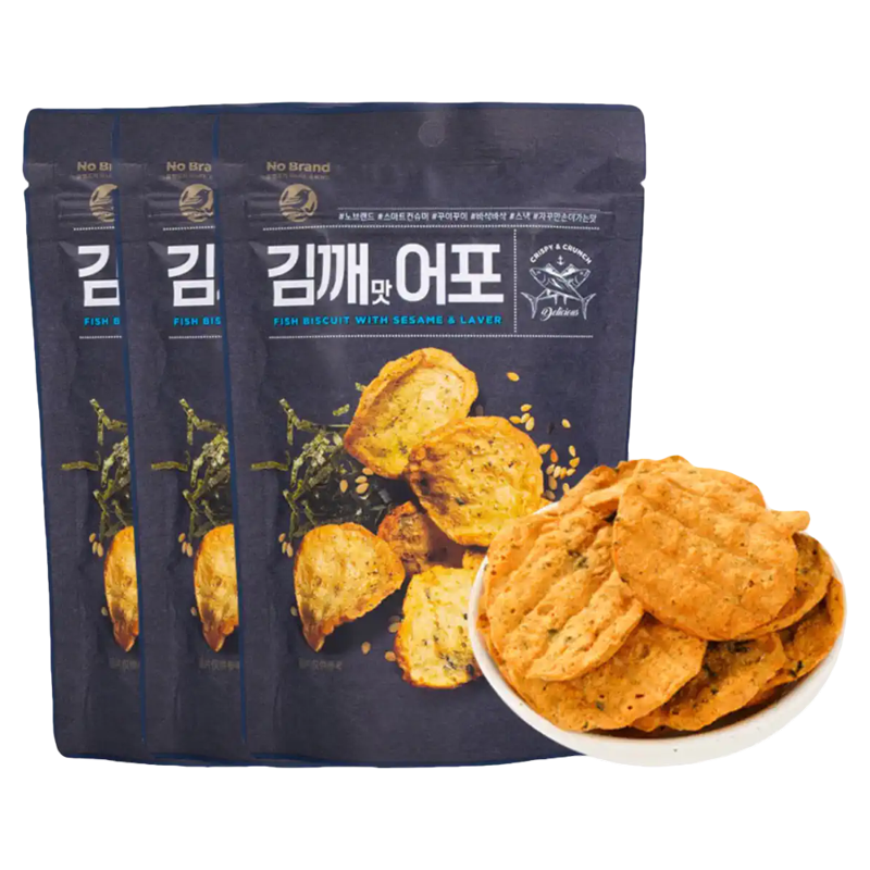 韩国进口海苔芝麻味脆鱼片零食