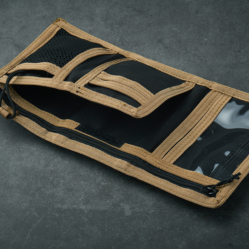 뱃지형 삼단 위장 통근 전술 지갑 밀리터리 팬 아웃도어 접이식 은행 카드 가방 남성 카드[신형]