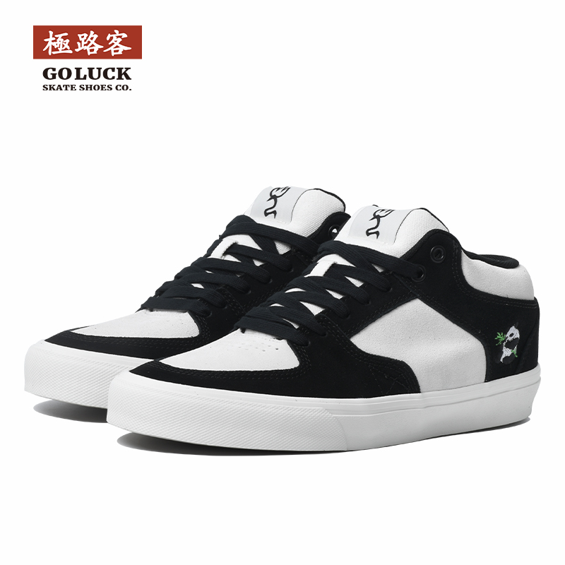 极路客中帮撞色美式小众滑板鞋
