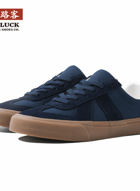 极路客春夏季新款午夜蓝色男女复古小众德训鞋耐磨减震专业滑板鞋