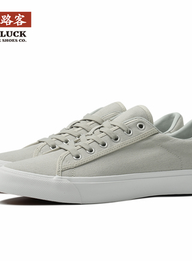 极路客2025年新款灰白色男女款学生情侣鞋 透气滑板鞋 夏季帆布鞋