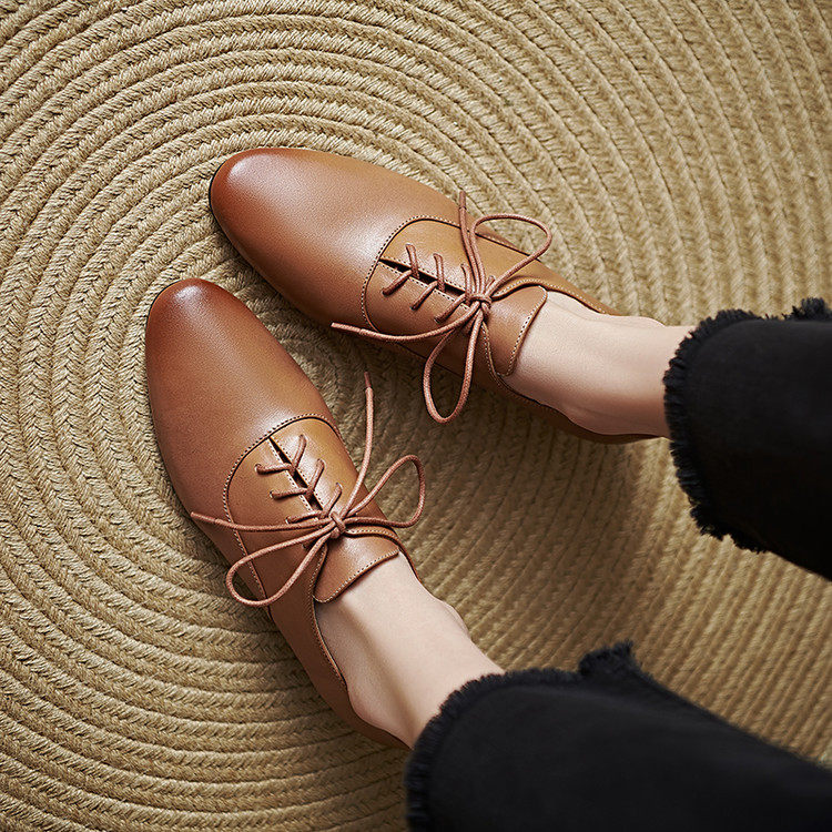 2026新款真皮复古风小个子轻便洋气高级气质百搭深口单鞋,女鞋,深口单鞋,淘宝优惠券,粉丝福利购,淘宝优惠卷