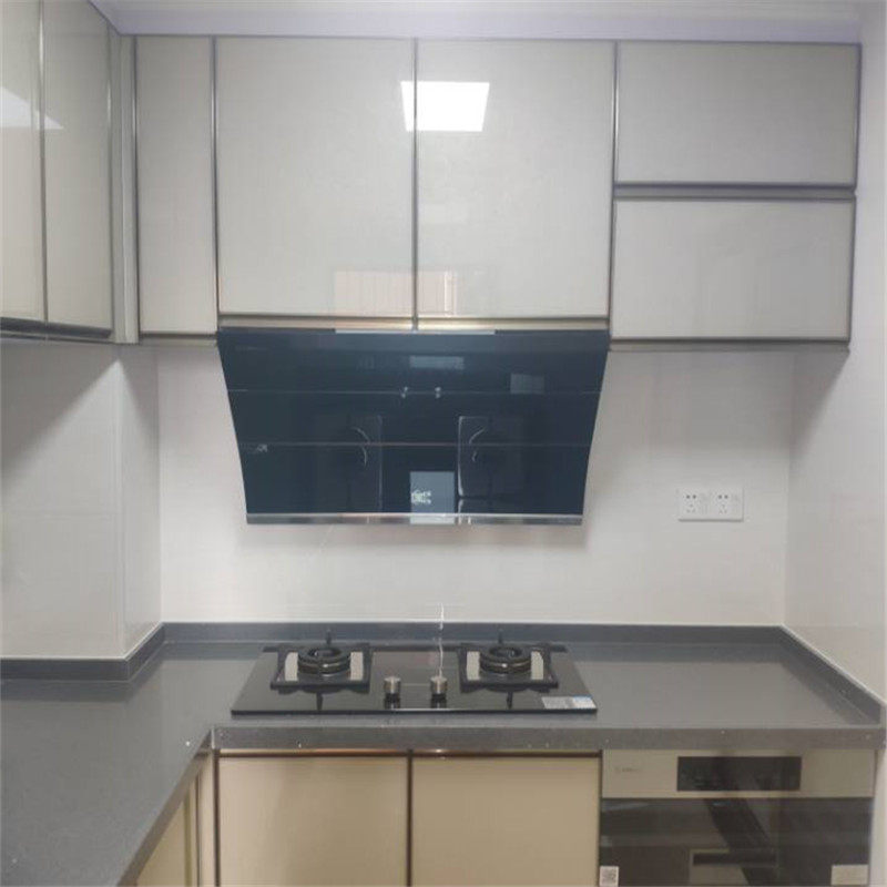 深圳整体大理石中式厨柜 现代晶钢板橱柜定做石英石台面 1390元米