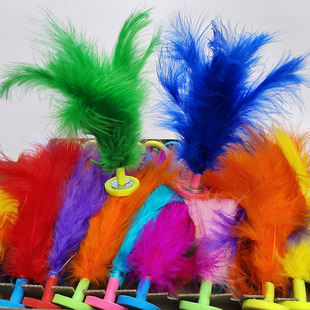 20个 手工儿童小学生大神鹰健身火鸡毛毽子运动包底彩色毛毽球 包邮