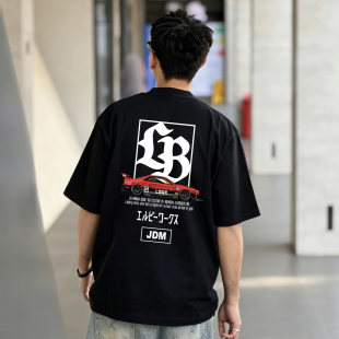 LBWK 东京JDM改装汽车文化印花男女情侣美式复古街头短袖T恤