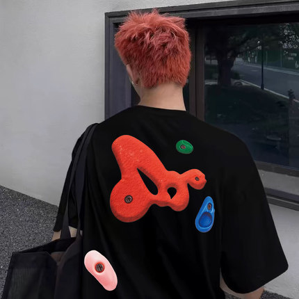 MerryWannaBe MWB capper同款攀岩模块字母印花男女美式短袖T恤