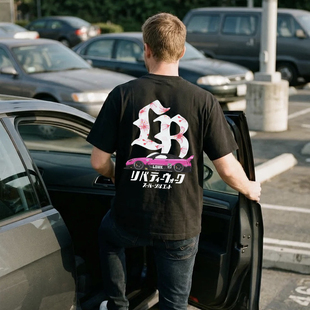 TBC x LB 联名复古日系JDM汽车文化印花男女情侣美式街头短袖T恤