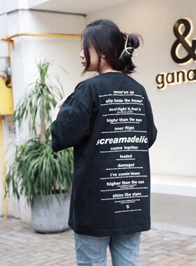 THE SALVAGES FASHION CLUB歌词字母印花男士情侣美式宽松短袖T恤