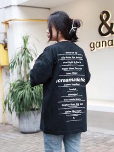 THE SALVAGES FASHION CLUB歌词字母印花男士情侣美式宽松短袖T恤