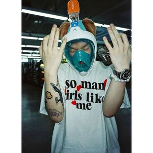 MerryWannaBe MWB capper同款“所有女孩都喜欢我”标语短袖T恤