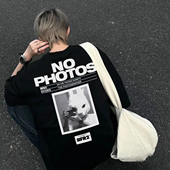 Photos Shirt 纯棉短袖 标语印花男女情侣日系夏季 T恤 FR2