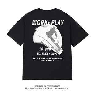 【顽童MJ116主理】MJ FRESH 2023新款logo潮牌印花圆领短袖T恤男