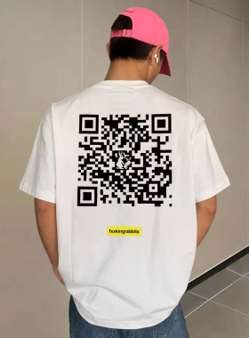 #FR2 2D Code T-shirt 男女情侣美式复古春夏街头百搭休闲短袖T恤