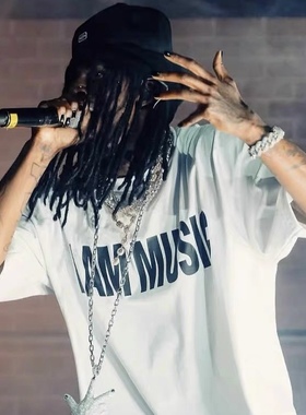 Opium YVL风格  IAM MUSIC 说错标语印花Playboicarti同款短袖T恤