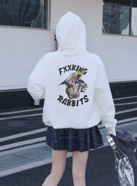 #FR2 Flocky Rabbits T-shirt 男女情侣美式复古连帽卫衣
