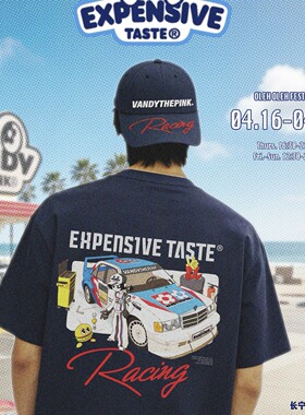 Expensive Taste x VANDYTHEPINK联名系列男女情侣赛车短袖T恤
