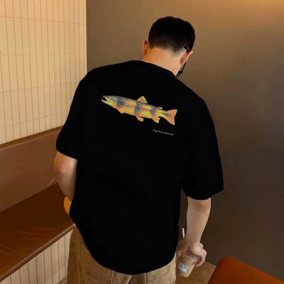 IFC鳟鱼路亚钓鱼佬美式短袖T恤