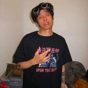 2727WORLD 法老同款 2727厂牌巡演纪念美式复古街头休闲短袖T恤