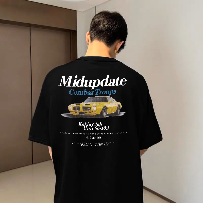 MIDUPDATE汽车字母印花短袖T恤