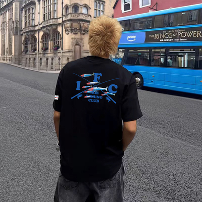 IFC路亚钓鱼佬文化美式短袖T恤